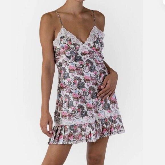 Victoria's Secret Other - Vintage Victoria Secret Gold Label1990's Floral Satin Spaghetti Slip Dress Sz sm